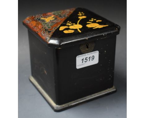 A Japanese Meiji period lacquer tea caddy