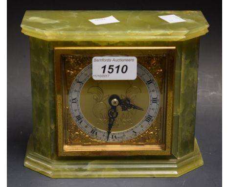 An Art Deco Elliott onyx mantel clock