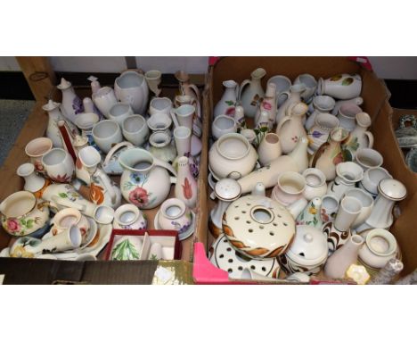 Ceramics - Elizabeth Radford posy vases, cruet sets, flower troughs, jugs, all hand painted with colourful summer flowers and