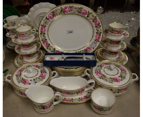 A Royal Worcester Royal Garden dinner and tea service for six comprising dinner plates, salad plates, side plates, vegetable 