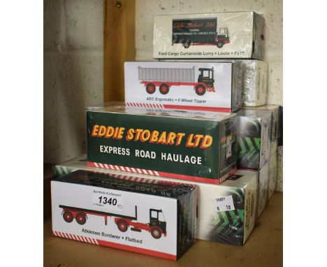 Toys - Atlas Editions Eddie Stobart vehicles 1:76 scale including Scania Topline Curtainside Lorry, AEC Ergomatic, Volvo FH46