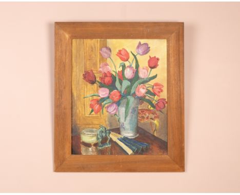 Oil on canvas laid on board, initialled and dated lower right 'LME 1939'.59.5cm x 49cmGenerally good condition with some ligh