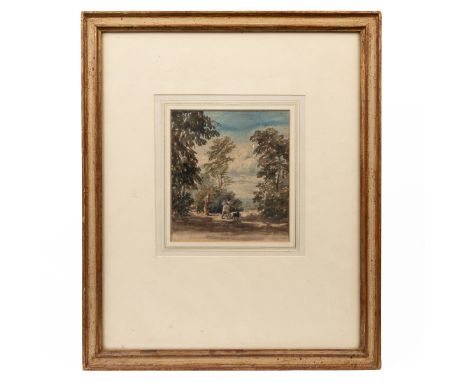 A collection of pictures to include Joseph Murray Ince, a traveller in a bucolic scene, watercolour on paper with Squire Gall