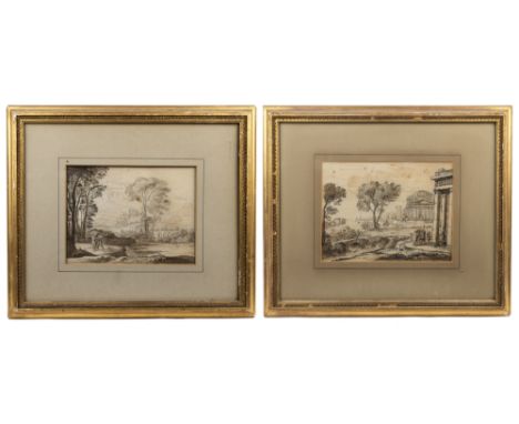 The first a copy of 'A Landscape with Aeneas at Delos', and the second a copy after a drawing in the collection of the Duke o