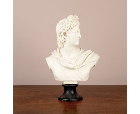 After the Apollo Belvedere, raised on a ceramic socle.56cm highNotable surface dirt throughout, some minor abrasions to the d