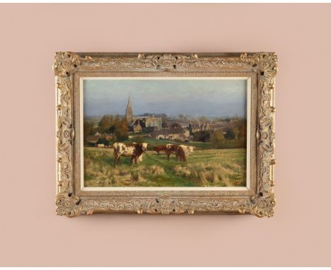 'The Village of Adderbury', oil on canvas, signed lower right.39cm x 59cm. The frame 79cm x 59cm.Qty: 1In a contemporary fram