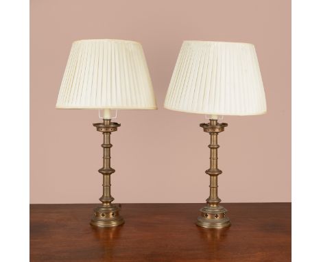Converted from candlesticks.63cm high to the fittingQty: 2Some light denting to the tops, some oxidisation to the metal and m