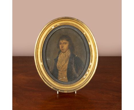 Portrait of an 18th century Gentleman, oil on zinc, inscribed verso 'painted by Thomas Peat number 209 Holburn 'Nobody Knows 