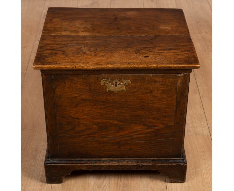 With a hinged two plank lid.48.5cm wide x 41cm deep x 46cm highSome cracks in the left hand side, smaller cracks to right han