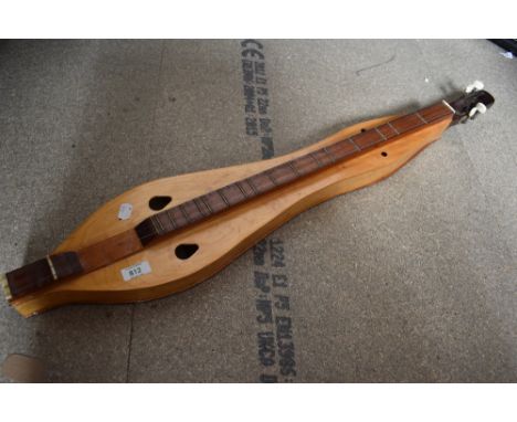 A vintage Appalachian style Dulcimer, internal label for Whiting , Milnrow (1971- no10) and associated books