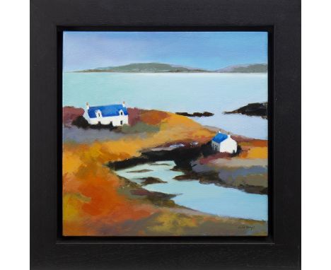 * WILL KEMP (BRITISH b 1977), WEST COAST COTTAGES oil on canvas, signed 40cm x 40cm Framed. Note: Based in Cheshire, Kemp rem