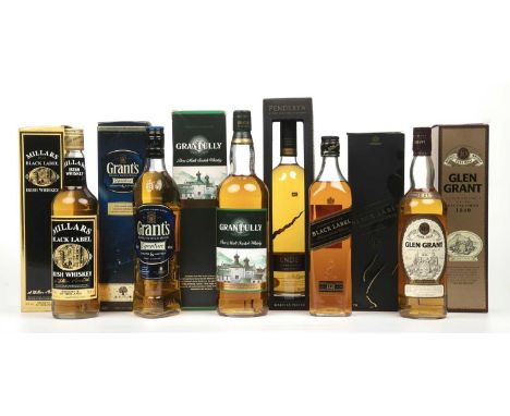 Thirteen bottles of whisky to include Dura 10 year single malt whisky with original box, Dalwhinnie 15 year single malt whisk