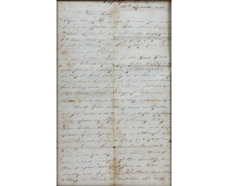 Crimea War Interest:- A manuscript letter, black ink, sloping long hand from William Todd No. 7195. 6th Company 3rd (?) Batta