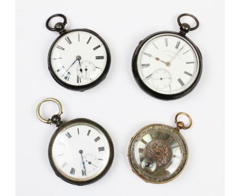 A silver open-face pocket watch by Thomas Russell & Son, the white enamel dial with Roman numerals and subsidiary seconds dia