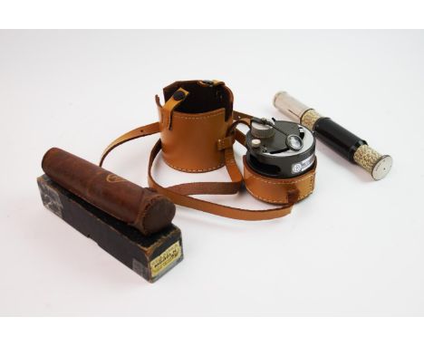 A leather cased Francis Barker &amp; Son Limited 'Small Craft Precision Sextant', with a leather cased Otis King 'Model K' cy