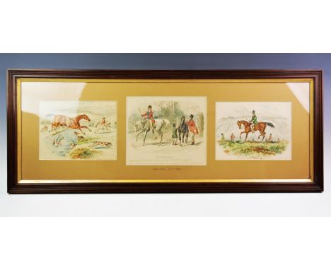 John Leech (1817- 1864),Three watercolours on paper, Hunting scenes, Unsigned but named to mount,The largest 21.5cm x 25.5cm,