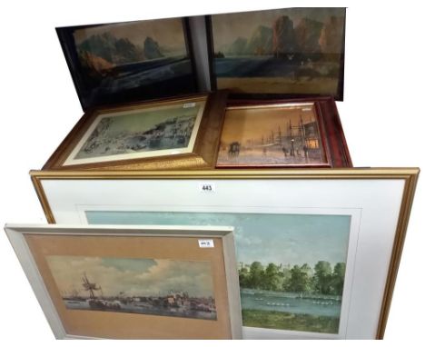 A quantity of seascape prints including rivers &amp; canals