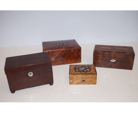 4 Victorian Jewellery &amp; Trinket Boxes