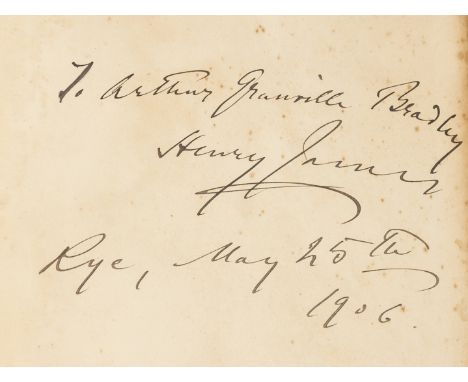 James (Henry) English Hours, first edition, signed presentation inscription from the author "To Arthur Granville Bradley, Rye
