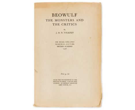 Tolkien (J.R.R.) Beowulf: the Monsters and the Critics, first edition,some light scattered spotting, original printed wrapper