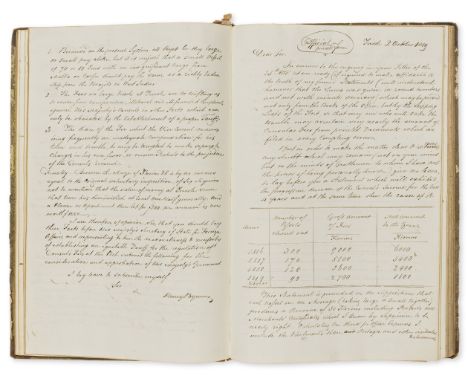 British Vice-Consul to Trieste.- Bynner (Henry, Vice-Consul, of Birmingham, 1773-1867) Letter Book, manuscript, slightly brow