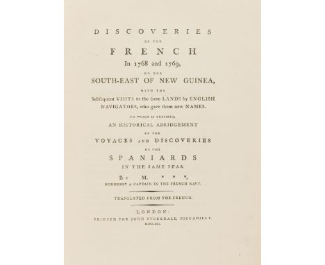 Oceania.- [Fleurieu (Charles Pierre Claret, Comte de)] Discoveries of the French in 1768 and 1769, to the South-East of New G