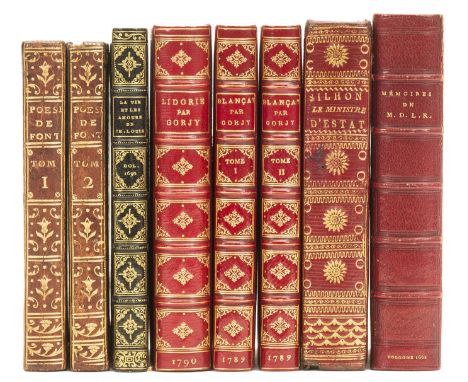 French bindings.- Fontenelle (Bernard le Bouyer de) and La Motte (Antoine Houdar de) Poésies, 2 vol., half-titles, engraved p