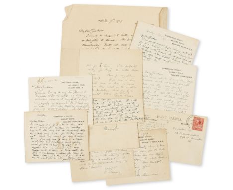 Lithographer & Painter.- Shannon (Charles, lithographer and painter, 1863-1937) 6 Autograph Letters signed and 14 Postcards s