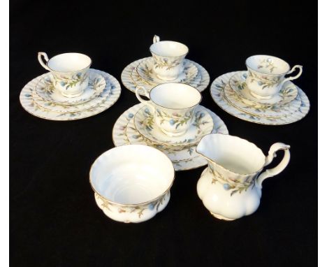 Royal Albert 18 piece Brigadoon pattern tea service for four.