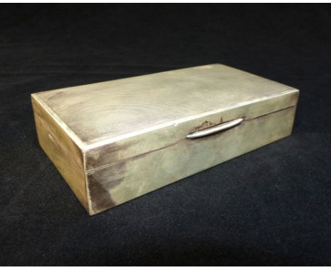 Silver cigarette box, engine turned decoration, 16.5cm w, Birmingham 1967