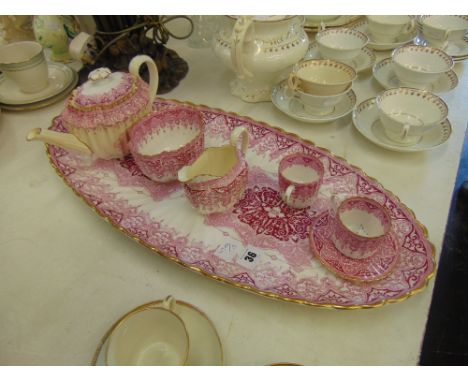 A Copeland part tea service on tray
