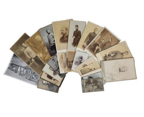 A small quantity of uniformed portrait photographs, late 19th century Austrian Army subjects, offered with modern research no
