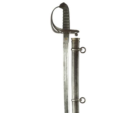 Hampshire Volunteer Rifles: a Victorian officer's sword, slightly curved blade etched with  unit title and crowned VR cypher 