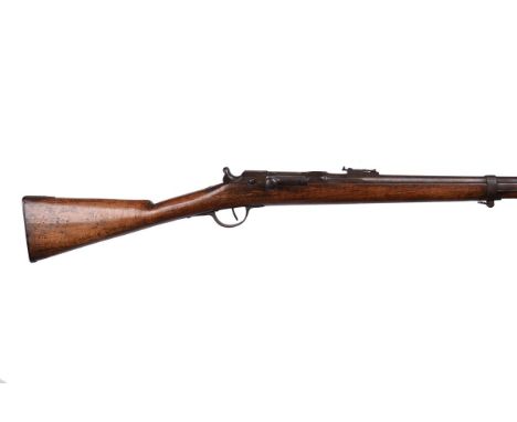 A French 11mm model 1866 Chassepot needlefire rifle, barrel 31.5 in. with tangent back sight and bayonet bar, dated 1867, sto