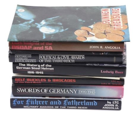 German Militaria: a small collection of reference books, comprising: John R. Angolia: 'Cloth Insignia of the NSDAP and SA', '