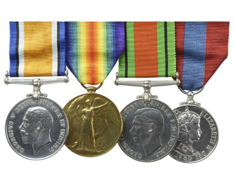 Four Medals to Herbert Cummings, 18th London Regiment (London Irish Rifles) and G.P.O.: British War Medal 1914-20 and Victory