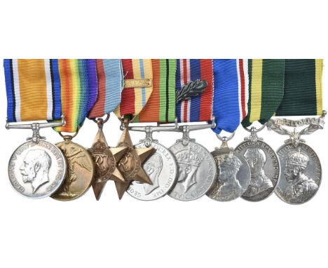 Nine medals to Sergeant Robert Jones, Bedfordshire Regiment and Royal Tank Corps: British War Medal 1914-20 and Victory Medal