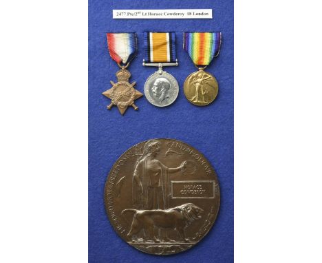 The Great War trio to High Wood fatal casualty 2nd Lieutenant Horace Cowderoy, 18th and 20th Battalions the London Regiment: 