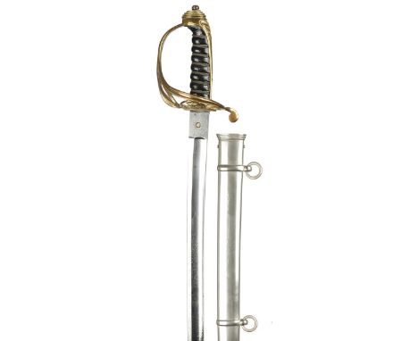 The East India Company 1845 pattern infantry officer's sword worn by Captain - later General - Brooke Boyd (1816-1900), blade
