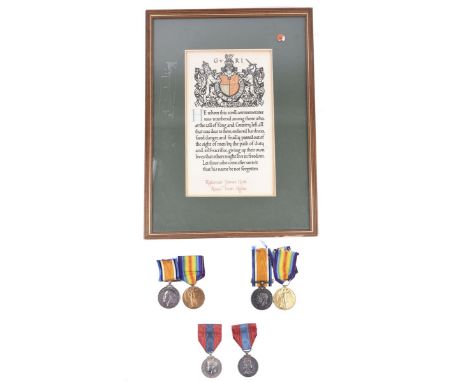 A small collection of medals and associated items, comprising: two Great War pairs (11122.CPL. J. W. KEANE. R.A.F.  and 20160