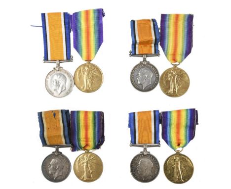 A small collection of First World War medals to the 18th Battalion London Regiment (London Irish Rifles), comprising: a pair: