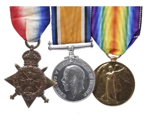 Three medals to Private Henry Edwards, Worcester Regiment: 1914 Star, British War Medal and Victory Medal (7577 PTE H. EDWARD