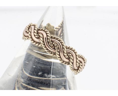 A boxed Clogau 9ct gold knot ring, ring size R, 5.7mm wide, 2.8g 