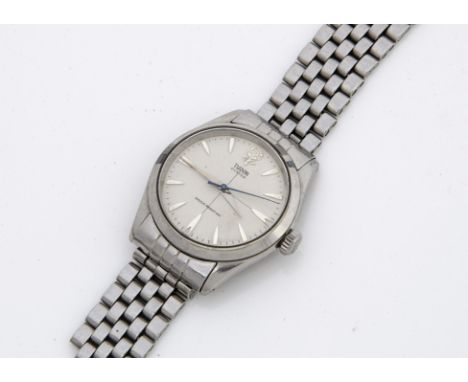 A c1970s Tudor Oyster stainless steel gentleman's wristwatch, 34mm, silvered dial with batons, manual wind, appears to run, r