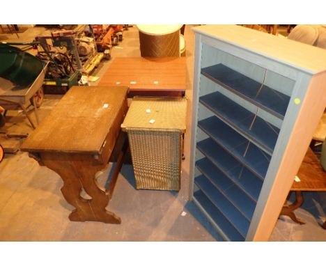 Lloyd Loom style bedside cabinet with seven shelved shelf unit and small table with single drawer