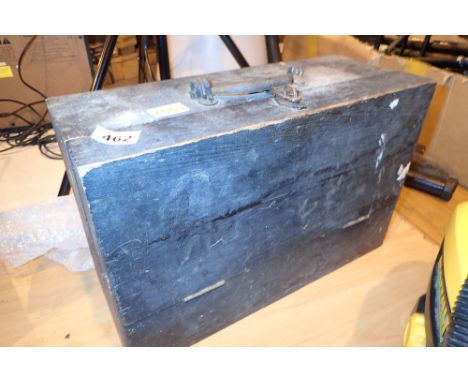 Small joiners tool box with vintage tools planes chisels etc 