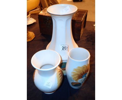 Three 1970s hand painted Radford vases various sizes 