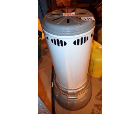 Valour blue flame paraffin heater in grey enamel 