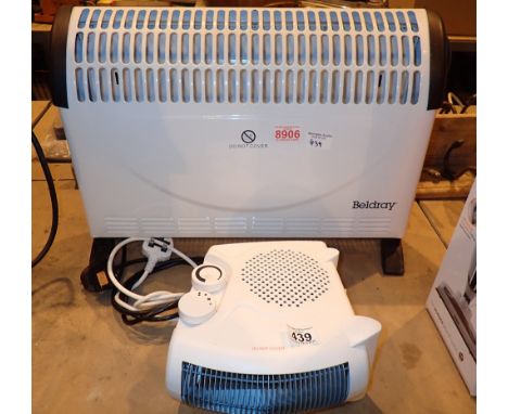 Beldray convector heater and a fan heater CONDITION REPORT: All electrical items in this lot have been PAT tested for safety 