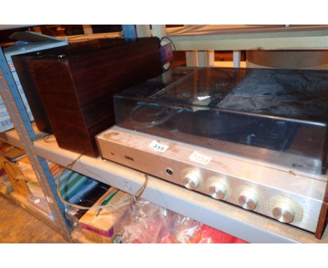 Ultra group record deck with pair of matching speakers  CONDITION REPORT: All electrical items in this lot have been PAT test